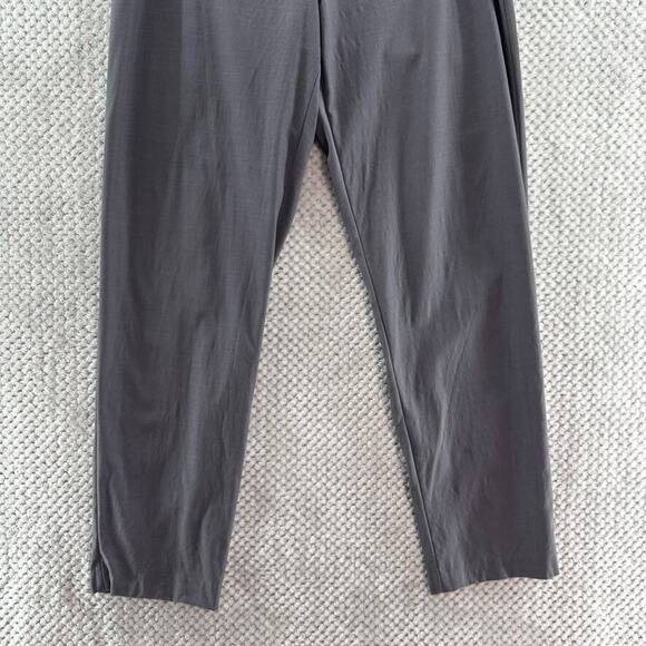 Eileen Fisher Pants Womens L Gray Stretch Pull On Lightweight Straight Mid Rise - Picture 4 of 16
